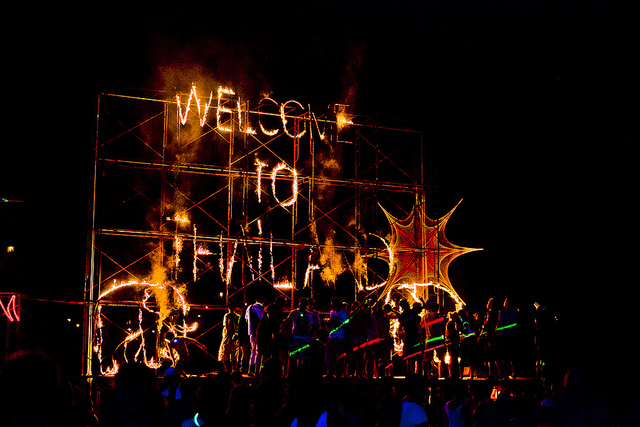 full moon party fire