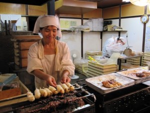 Grilled rice balls takoyaki