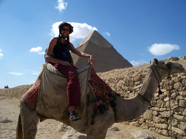 Author Camel Riding at the Pyramids Egypt