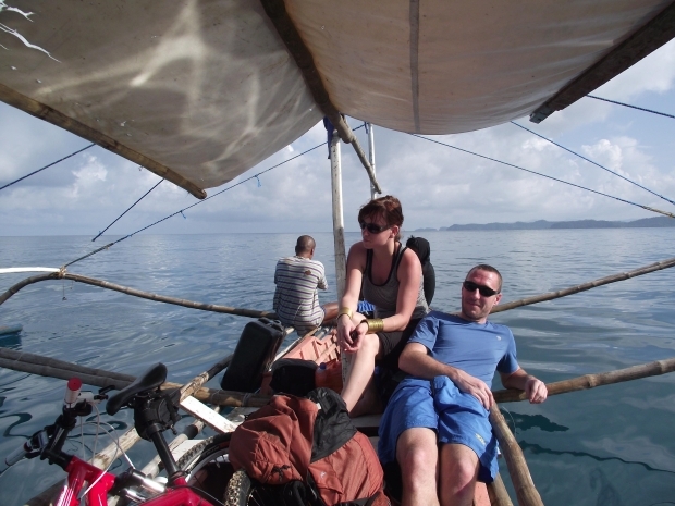 Pete and Claudia on the boat Philippines