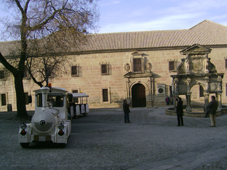 Tourist Train and Old University Baeza Jaen, Spain