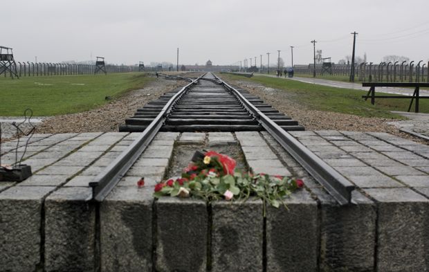 Auschwitz II, end of the railway track
