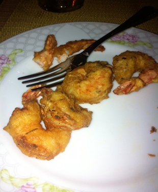Battered Prawns and Curried Squid