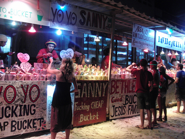 Buying buckets, Full Moon Party, Thailand