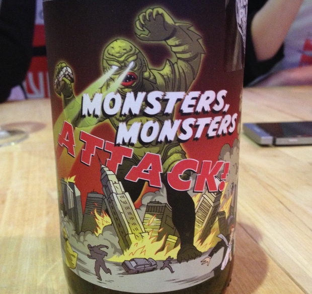 Colourful wine label - Monsters Monsters Attack