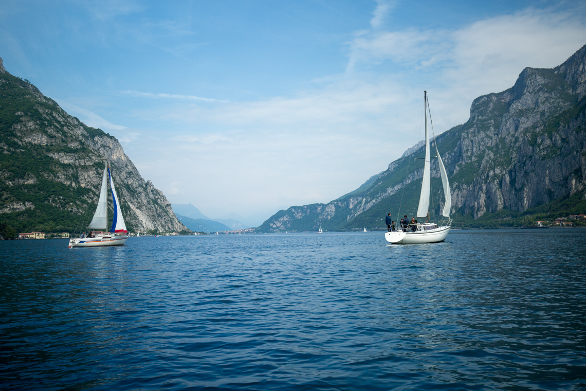 Sailing boats on Lake Como, Lecco