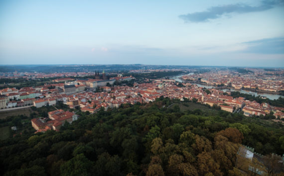 View across Prague from the Petřín Tower