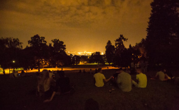 View over Prague from park