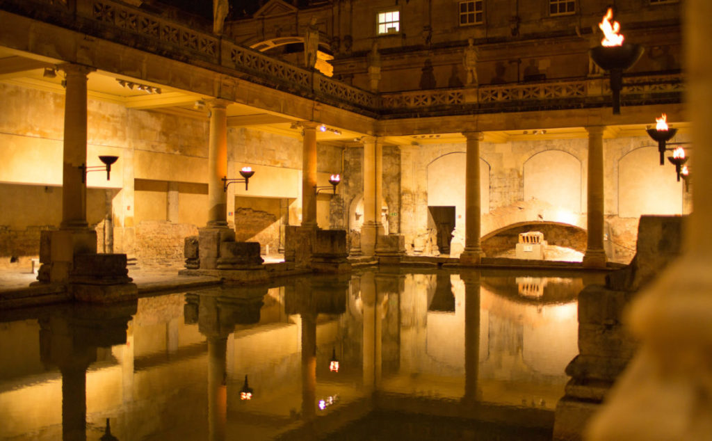 Roman Baths at night