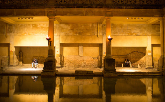 View across the Roman Baths in Bath